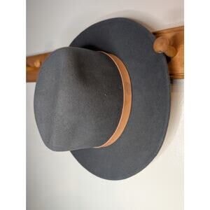 Lack of Color Gray Wool Fedora Hat Leather Band 100% Wool Western S/M